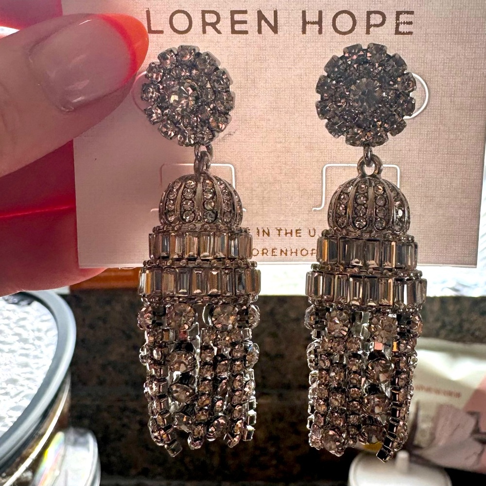 LOREN HOPE - Dynasty Crystal Tassel Earrings